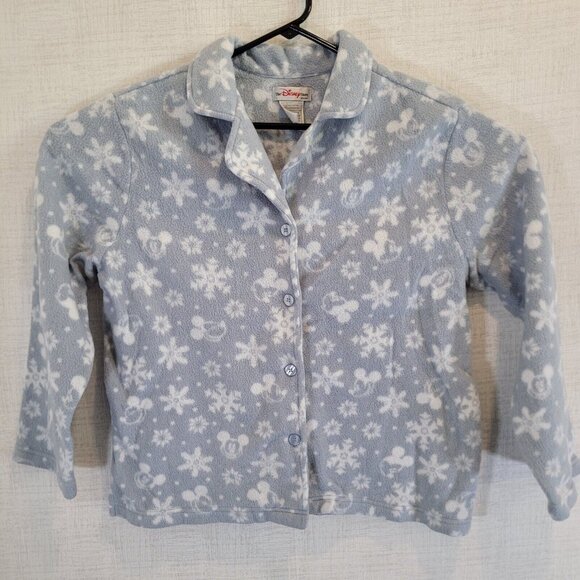 Vintage Disney 2pc Pajama Set Women's Small Gray Mickey Minnie Snowflake - Picture 2 of 10